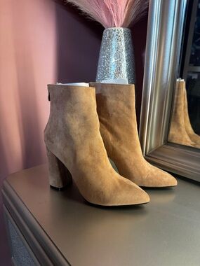Classic Suede Ankle Boots in Mauve - Women's